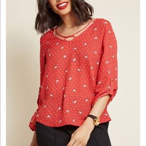 Kitsch Is It Tab Sleeve Top SweetRain ModCloth